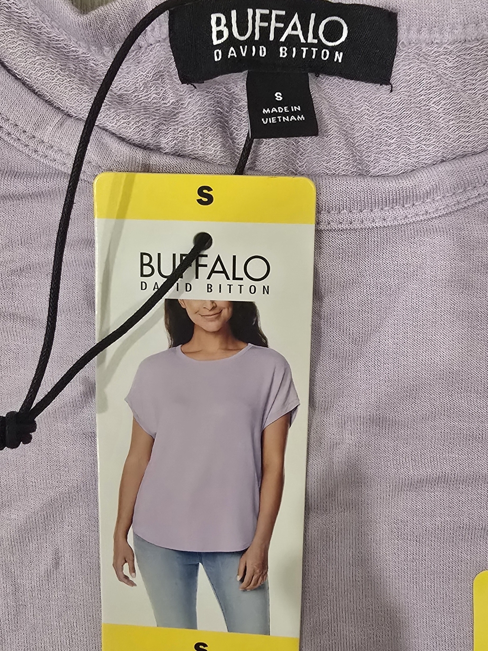 NWT Buffalo David Bitton Lavender Short Sleeve Crewneck Top Pastel Lilac Size S - Picture 6 of 7